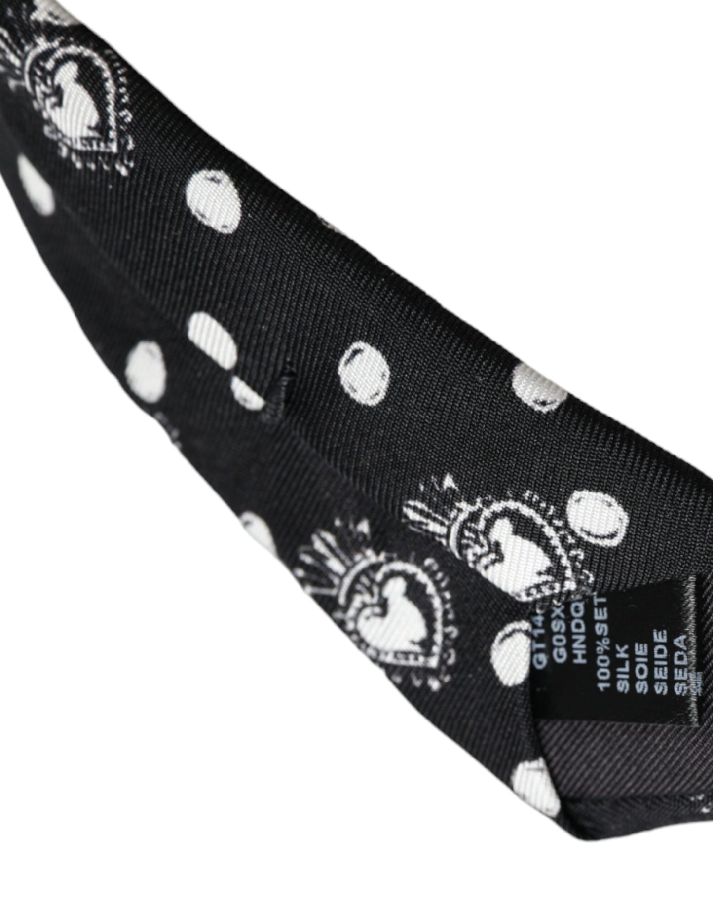 Dolce & Gabbana Black Heart Dot Tie, Adjustable