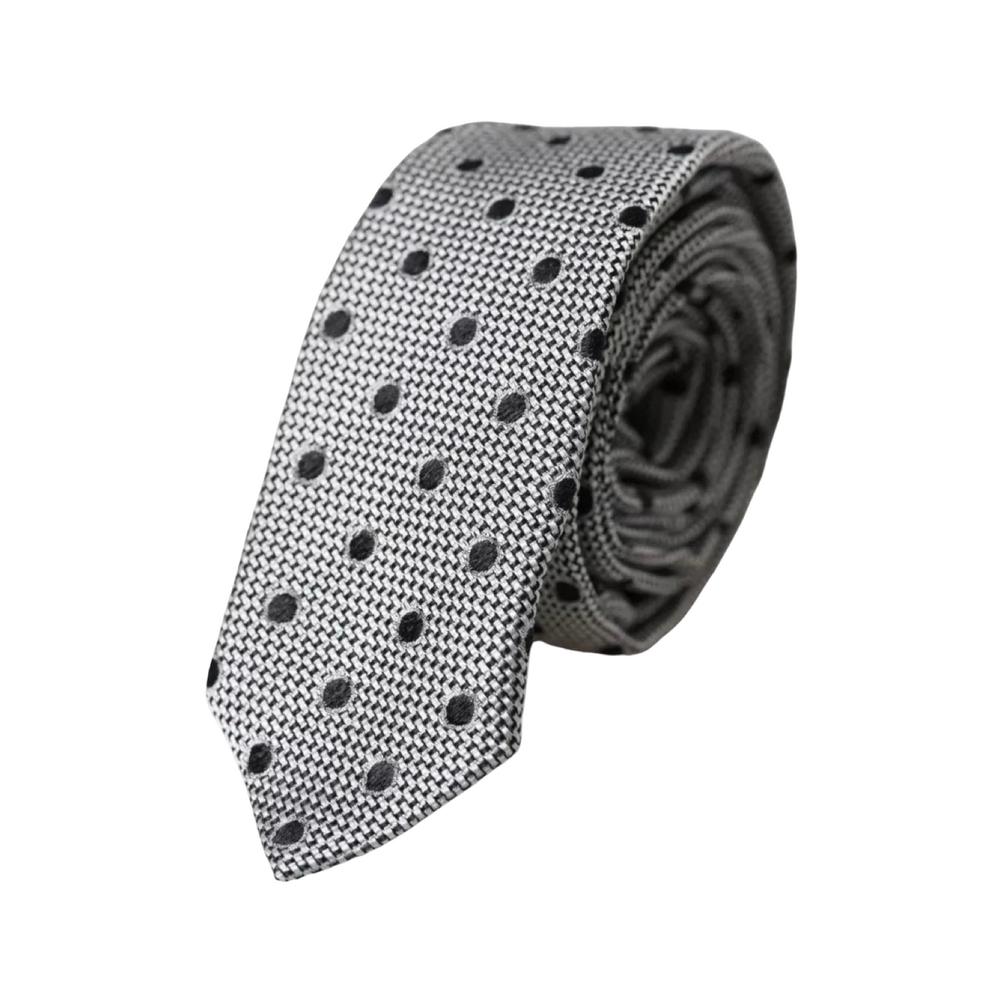 Dolce & Gabbana Black and White Dot Fantasy Silk Tie for Men, Adjustable