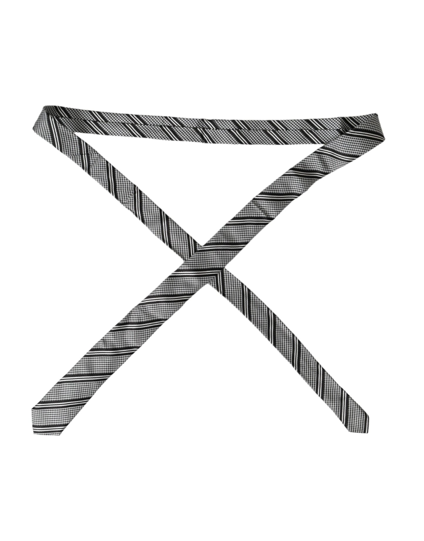 Dolce &amp; Gabbana Black and white striped silk tie adjustable