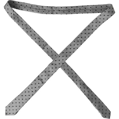 Dolce &amp; Gabbana Black and White Dot Fantasy Silk Tie for Men, Adjustable