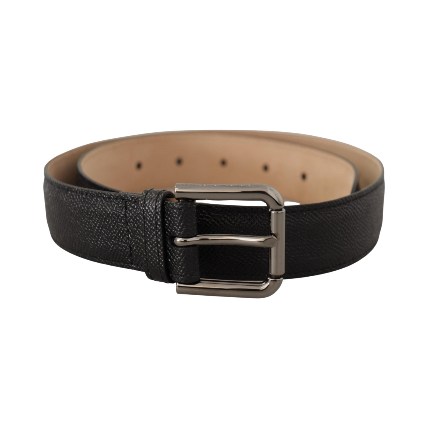 Dolce &amp; Gabbana Black Calfskin Brown Backend Belt