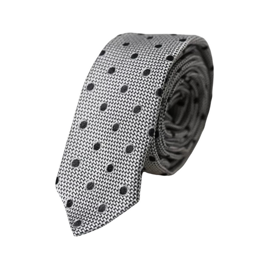 Dolce &amp; Gabbana Black and White Dot Fantasy Silk Tie for Men, Adjustable