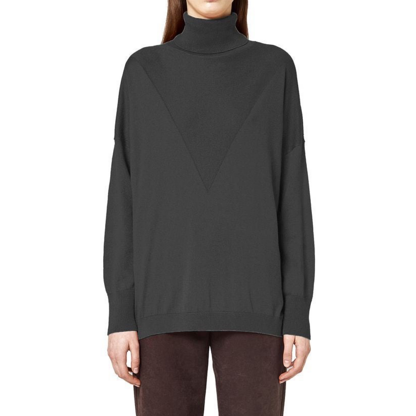 Alpha Studio Gray Silk Sweater